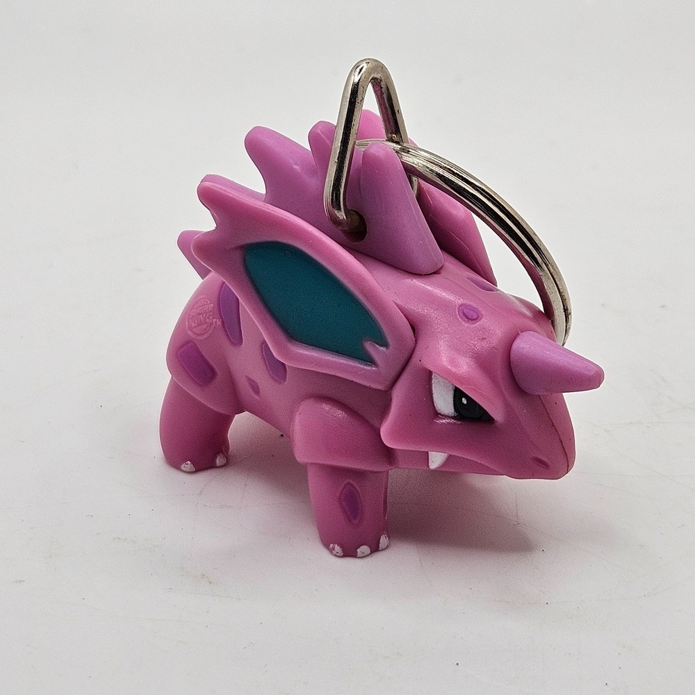 Vintage Burger King Pokémon Nidorino Keychain Figure Pink PVC Toy 1999 Nintendo